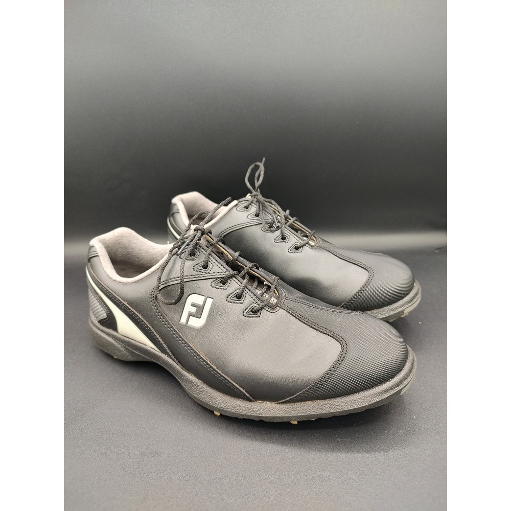 FootJoy GreenJoys Mens Golf Shoes Black Silver Spiked 58038 Size 8 M